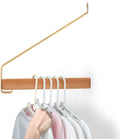 Modern Brass & Wood Wall Mounted Drying Rack,Simple Space Saver Clothes Hanger for Living Balcony Bathroom Laundry Room (Beech)