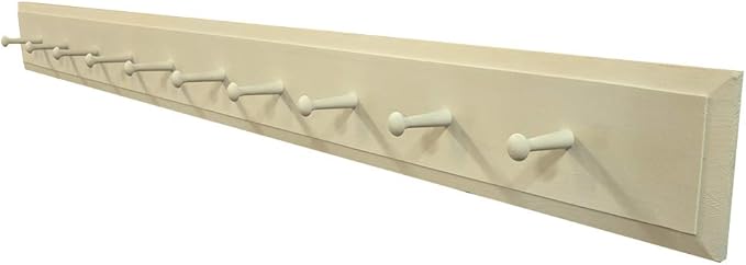 Sawdust City Wall Coat Rack with Pegs - 4' long (Solid Cream)