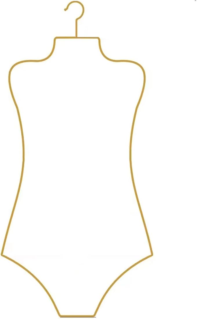 10 Pack Gold M Size Body Shape Swimsuit Bikini Hanger Wire Display Hangers for Lingerie Bathing Suits Swimwear Clothes Coat (10, Gold,M)