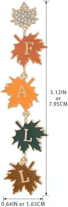 Madison Tyler Fall Earrings for Women | Cute Statement Autumn Earrings Dangling | Maple Leaf Scarecrow Shoes Shoes Rabbit Mushroom Earrings for Women