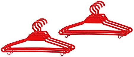 Classic Polypropylene Plastic Cloth Hanger Set of 6, Red