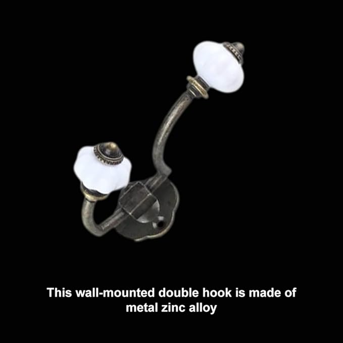 Wall Clothes Hooks Retro Antique Ceramic Coat Hooks for Door Bathroom Bedroom Kitchen Bronze 5 Pcs, Iron Decorative Wall Hooks, Standard, Style 1