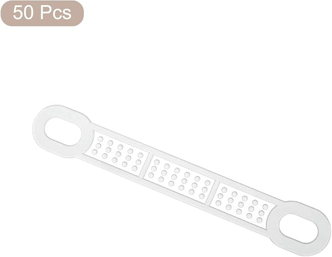 uxcell 50Pcs Non-Slip Hanger Grips Silicone Adhesive Clothes Hanger Strips for Wood Plastic Hangers, Milky (3.94" x 0.47")