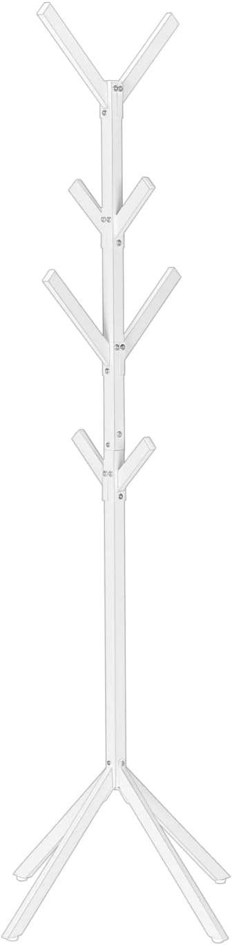 Monarch Specialties I 2059 Coat Rack, Hall Tree, Free Standing, 8 Hooks, Entryway, 70" H, Bedroom, Metal, White, Contemporary, Modern