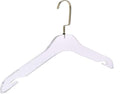 HomeCube USA Clear Acrylic Clothes Hangers with Gold Hooks – Heavy Duty Lucite Design, Elegant & Sturdy for Sweaters, Suits, Jackets, Shirts, Dresses & Boutique Use (10, Large 17")