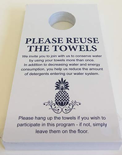 Towel Reuse Door Hanger, Card for Home, Office, Hotels and Hospitality (Pack of 250)