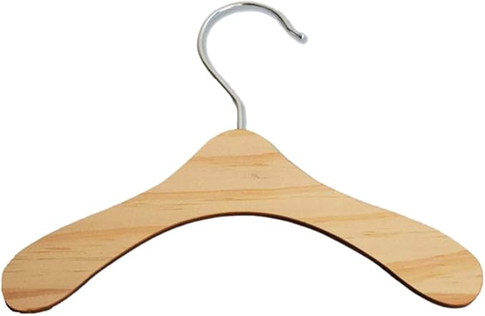 5 Pack Wooden Hangers, Dog Clothes Hanger 8.6 inch - Little Hangers for Doll Dress Clothes Gown Outfit Holders Accessories (L)