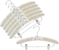 Only Hangers Natural Canvas Padded Hangers w/Chrome Hook & Clips