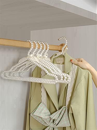 10PCS Pearl Beaded Clothes Rack Large Bowknot Wedding Shop Daily Pants Hangers 3#