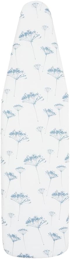 Ironing Board Cover and Pad (Blue Priscilla), 100% Cotton with Ultimate Double Padding by Seymour Home Products; Fits Full Size Board | Stain and Scorch Resistant; Elastic Edge | Laundry Accessories