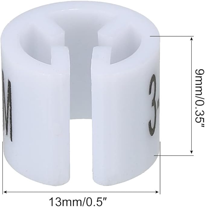 MECCANIXITY Clothes Hanger Marker (3-6M, White) Colored Hanger Sizer Garment Markers Tag, Pack of 150