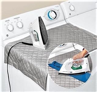 Dependable Industries Inc. Essentials Ironing Board Pad to Use Anywhere Quilted Magnetic Corners Iron Anywhere Travel Home with Silicone Heat Resistant Iron Rest Pad (Green)