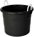 HOANK Storage Tub w/Rope Handles, 19 Gal, Black