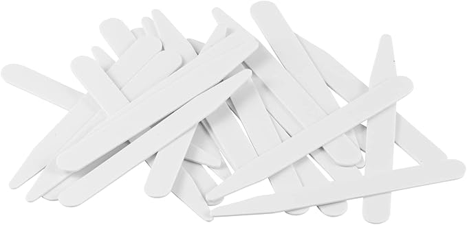 ButtonMode Collar Stays for Dress Shirts, Keep Collar Points Crisp Straight Neat, Removable, White Sturdy Plastic, 3 x 5/16 Inches, 24-Pack