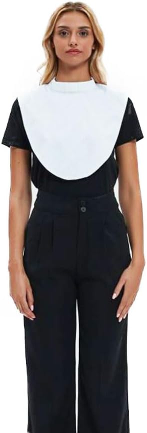 BLESSI Unisex Clergy Tab Collar Dickey Clerical Dickey Bib Collar with Insert White Collar Tab