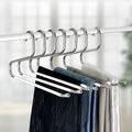 OLG 8mm Stainless Pants Hanger with V Hook and Reverse S, Non-Slip for Men Women -Heavy-Duty Trouser and Jeans Closet Organizer, Ganchos para Pantalones (20, White)