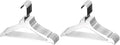 YBM Home Quality Acrylic Clear Coat Hangers Made of Clear Acrylic for a Luxurious Look and Feel for Wardrobe Closet, Clothes Hangers Organizes Closet, with Bar, Silver w/Flat Hook, 4120-20