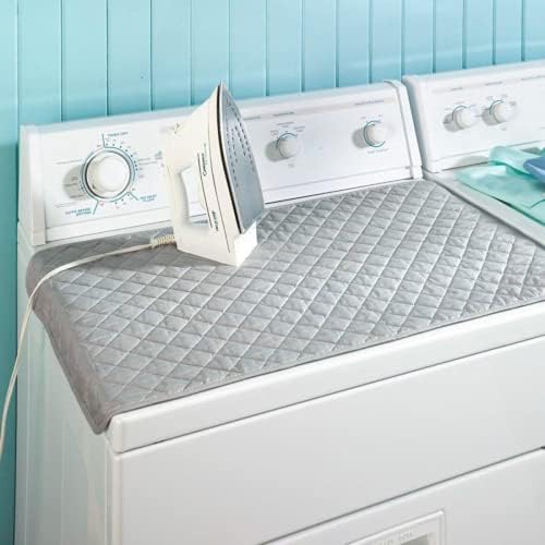 Ironing Mat, Magnetic Ironing Mat Blanket, Heat and Scorch Portable Travel Iron Board Mat for Washer, Dryer, Table Top (17.7 x 33.5in)