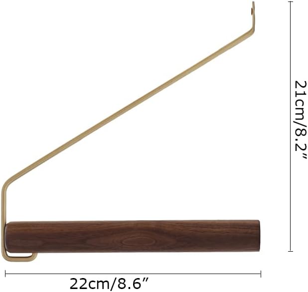 Modern Brass & Wood Wall Mounted Drying Rack,Simple Space Saver Clothes Hanger for Living Balcony Bathroom Laundry Room (Black Walnut)