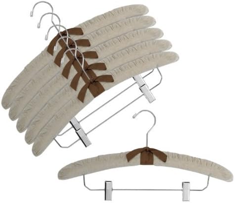Only Hangers 17" Linen Padded Hangers w/Chrome Hook & Clips