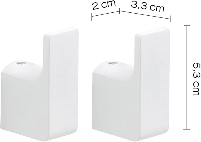 Gedy G-Kuala Lumpur 2 Single Hangers, White, Made of Cromall, Brass and Glass, 2 Year Warranty, Measures 5.3 x 2 x 3.3 cm and Weight 0.2 kg, R&D Design, Unique