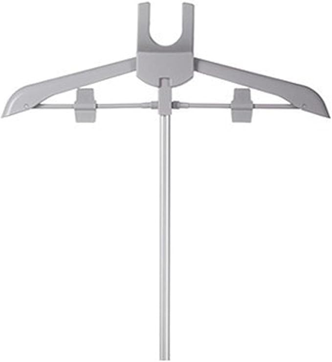 Portable Folding Drying Rack for Clothes Adjustable Length Hanging Garment Steamer Standing Clothes Steamer Hanger Garment Steamer Accessories (Gray)