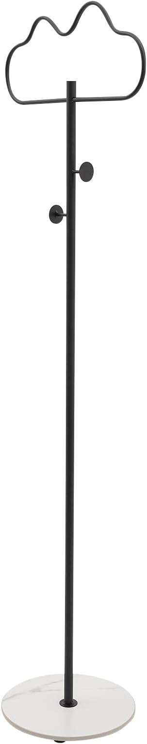 Freestanding Cloud-shaped Coat Rack, Coat Hanger Stand for Clothes Hats Scarves Metal Coat Tree with 2 Hooks for Bedroom Entryway Hallway Office