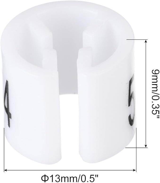 MECCANIXITY Clothes Hanger Marker Colored Hanger Sizer Garment Markers Tag (Number 54, White) for Garment Clothing Color Coding, Pack of 100 Pcs