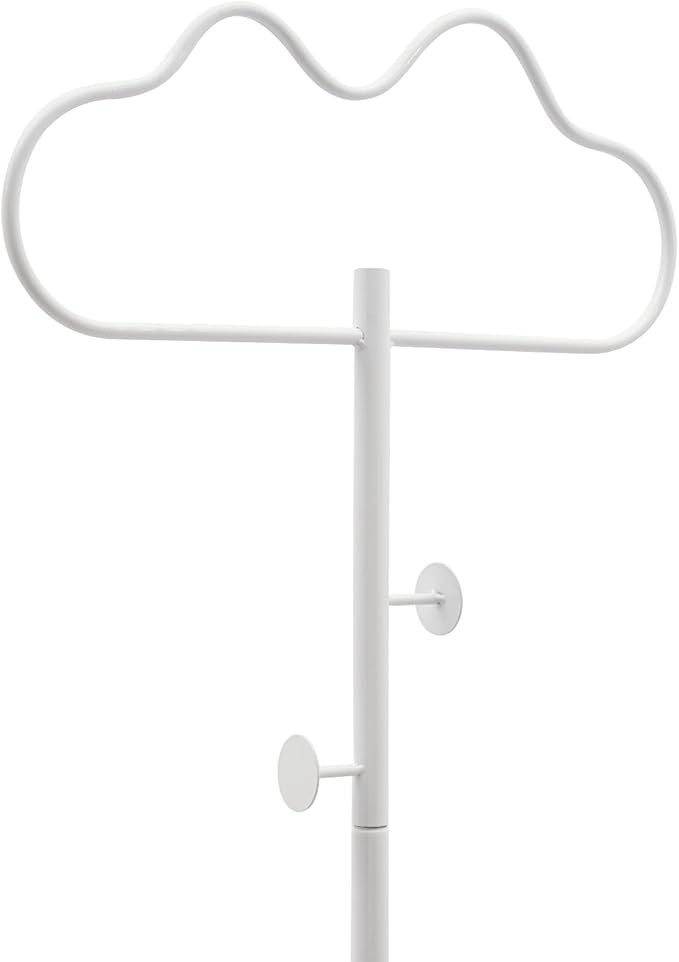 Freestanding Metal Coat Tree, Modern Coat Rack Cloud-shaped Coat Hanger Stand with 2 Hooks for Bedroom Entryway Hallway Office