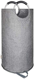 Large Laundry Hamper Bag Collapsible, Tall Laundry Basket with Sturdy Handles, Fabric Dirty Clothes Bin for Laundry, College Dorm, Boys, Man, Durable Heavy Duty Two-Layer – 90L Grey