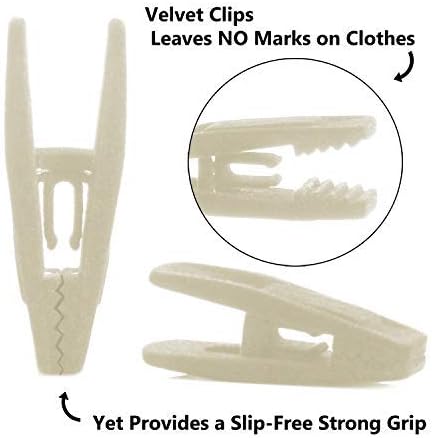 Velvet Clips for Velvet Hangers. 10 Pack Ivory
