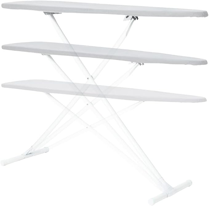 Full Size Ironing Board with Cover & Pad – Made in USA by Seymour Home Products Adjustable Steel T-Legs, 35" High Perforated Top for Steam Durable Iron Board for Home, Laundry Room (Space Grey)