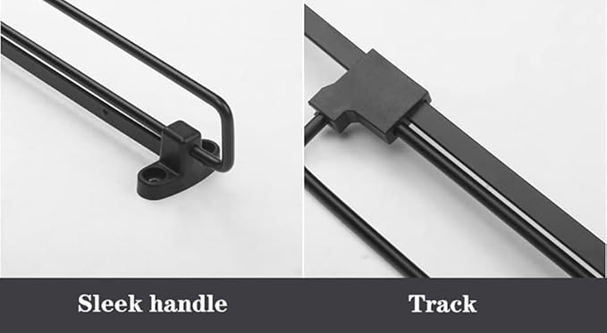 Retractable Closet Pull Out Rod Wardrobe Clothes Hanger Rail Valet Rod Adjustable Wardrobe Clothing Rail Top Mount Ideal for Closet (Color : Black, Size : 250mm/10inch)