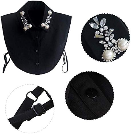 Joyci Diamond Pearl False Collar Peterpan Fake Collar Half Shirt Dickey