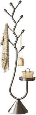 Coat Rack with Metal Base,Tree-Shaped Coat Rack for Bedroom, Entryway, Hallway(Black)