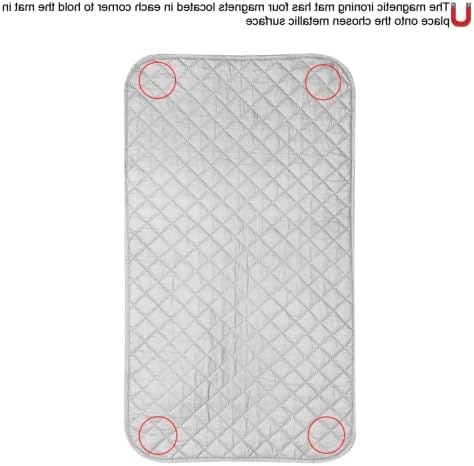 Ironing Mat, Magnetic Ironing Mat Blanket, Heat and Scorch Portable Travel Iron Board Mat for Washer, Dryer, Table Top (17.7 x 33.5in)