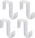 1st Choice Over The Door Hooks 4 Pcs, Z-Shaped Door Hanger Hook Reversible Sturdy Over Door Hooks Fits The 1 3/8” and 1 3/4” Door Widths, Plastic Door Hook Hanger, Towels,White