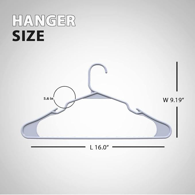 Plastic Hangers 50 Pack Heavy Duty Clothing Hangers, Organize Your Closet Effortlessly with Non-Slip Coat Hanger, Best Hangers for Clothes with Space-Saving Design