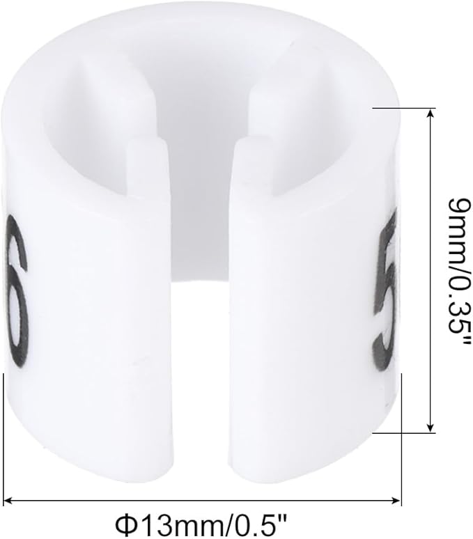 MECCANIXITY Clothes Hanger Marker Colored Hanger Sizer Garment Markers Tag (Number 56, White) for Garment Clothing Color Coding, Pack of 100 Pcs