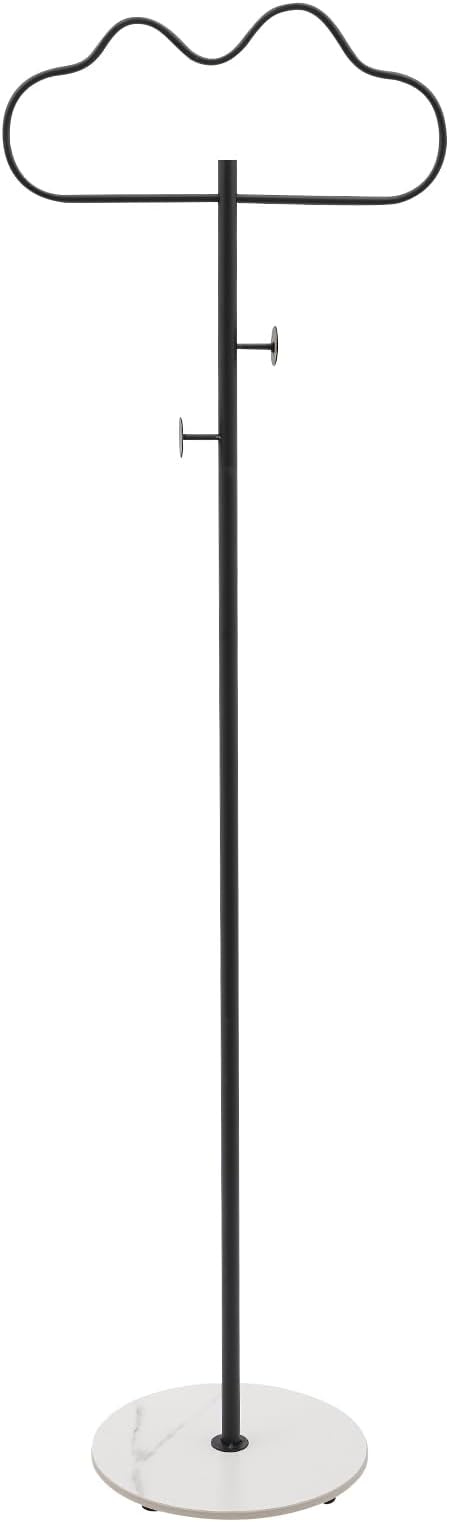 Freestanding Cloud-shaped Coat Rack, Coat Hanger Stand for Clothes Hats Scarves Metal Coat Tree with 2 Hooks for Bedroom Entryway Hallway Office