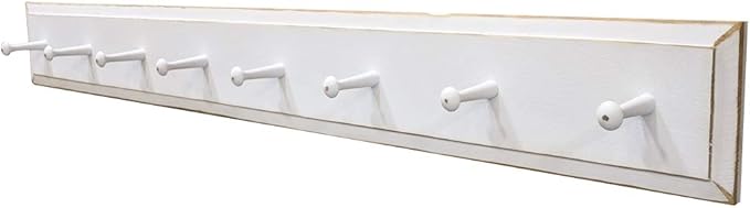 Sawdust City Wall Coat Rack with Pegs - 4' long (Old Cottage White)
