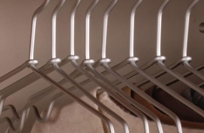 Premium Matte Silvery Aluminum Coat Hangers 20 Pack, 16.2” Extra Smooth & Durable Metal Shirt Dress Hanger,Aluminum Alloy Hanger,Clothing Support,Clothing Hang