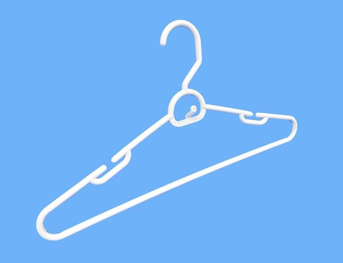 Merrick Plastic Attachable Hangers, 6-Count White