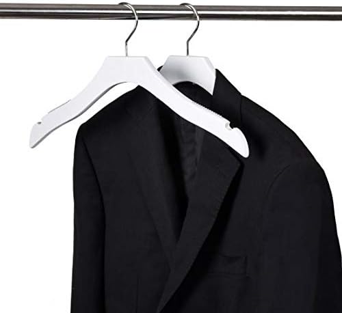100 Quality White Wooden Kids Hanger Luxury Wave Design Chrome Swivel Hook (100, 14.5")