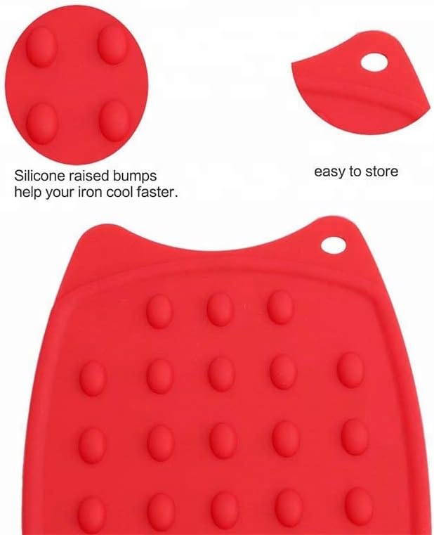 4Pcs Thickened Silicone Iron Pad Silicone Iron Rest Pad Electric Iron Pad for Ironing Board Heat-Resistant Ironing Board Mat (Black)