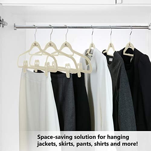 Velvet Clips for Velvet Hangers. 10 Pack Ivory