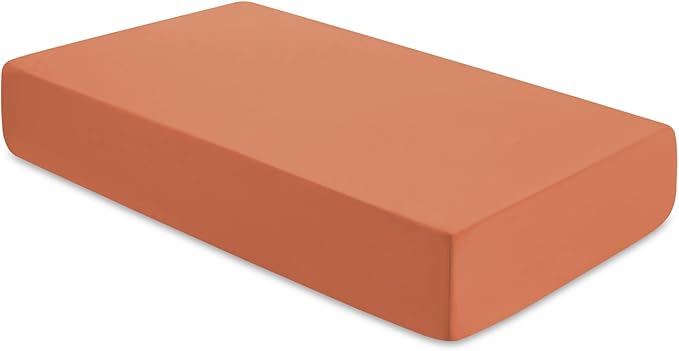 SiinvdaBZX 2-Piece Set Ruffled Crib Skirt & Soft Microfiber Fitted Crib Sheet, 52"x28" + Adjustable Elastic 14" Drop, Fit for Baby Standard Crib & Nursery Toddler Bedding (Rust Orange)