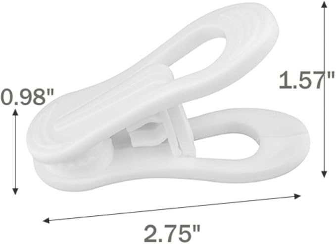 Plastic White Hanger Clips - 60 Pack Multi-Purpose Clips for Hangers, Finger Clips for Plastic Hangers, Pants Hangers(White)