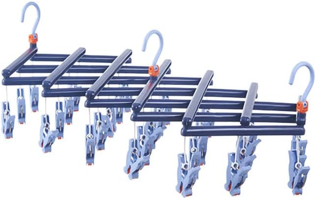 Clothes Drying Hanger, Underwear Hanger Foldable Clip Hangers Clothes Drying Rack Plastic Laundry Clip Drip Drying Hanger for Socks Bras (29 Clips)