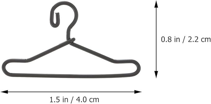 EXCEART Mini Metal Clothes Hangers for Dolls 50 Pcs Miniature Doll Clothes Hangers for Crafting Displaying and Organizing Doll Wardrobes 1.6 Inch Small Outfit Hangers